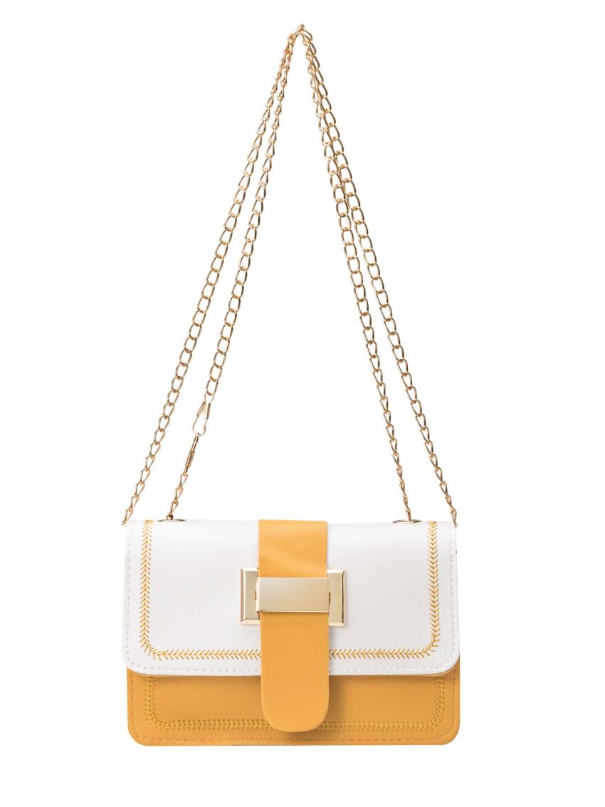 Mini Two Tone Flap Shoulder Bag