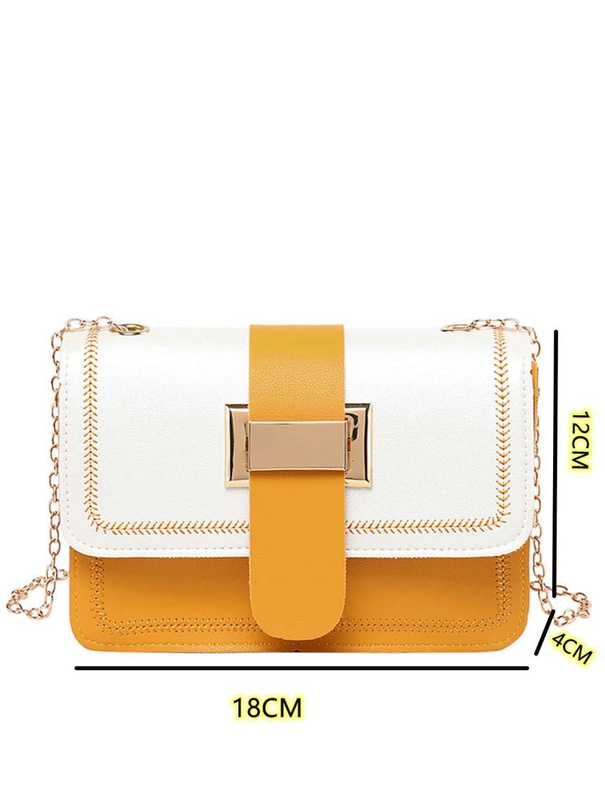Mini Two Tone Flap Shoulder Bag
