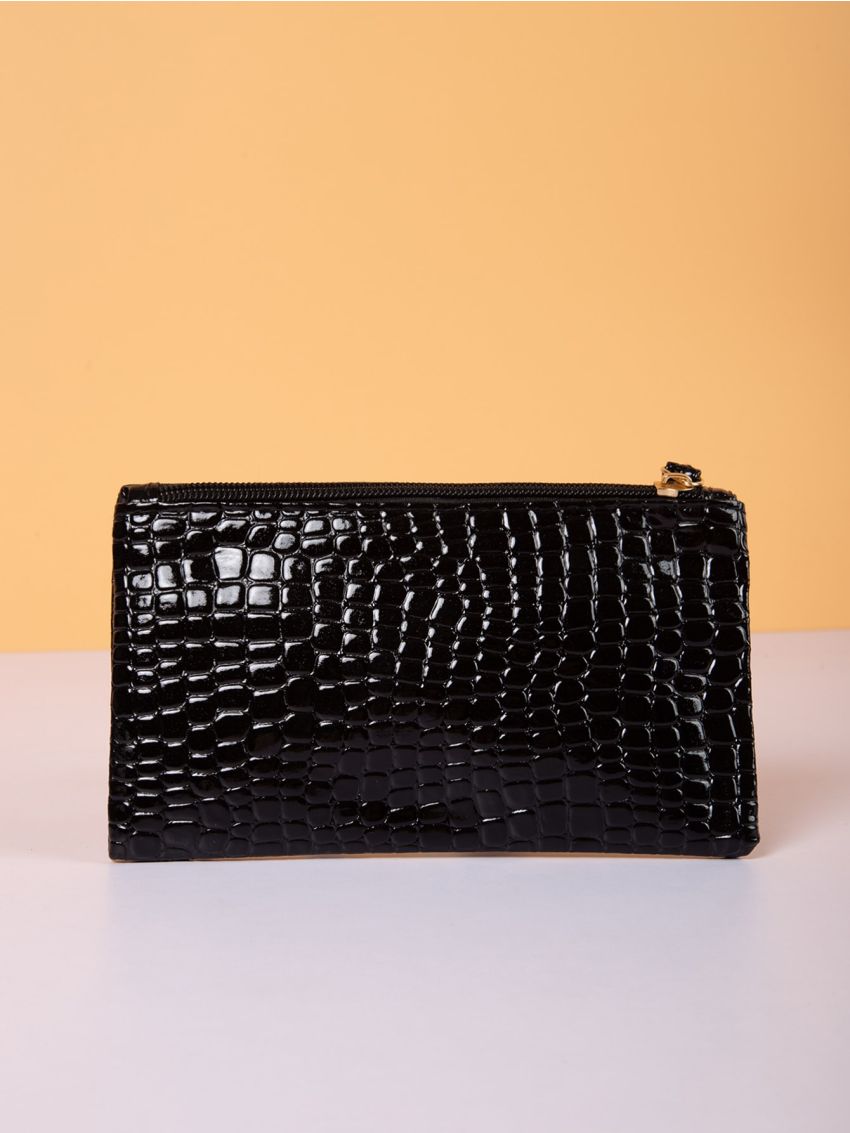 Mini Croc Embossed Clutch Bag