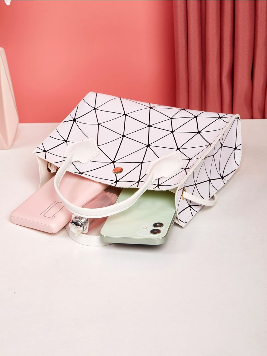 Mini Geometric Graphic Satchel Bag
