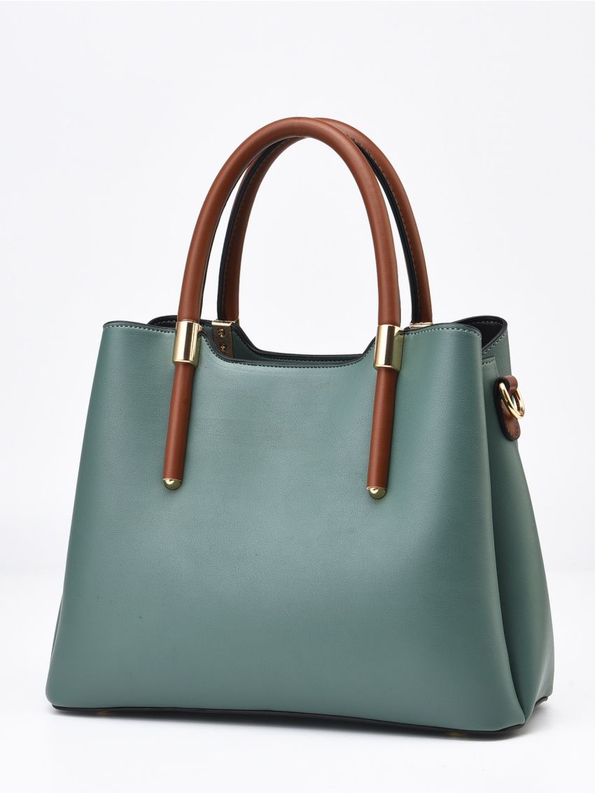 Colorblock Top Handle Bag