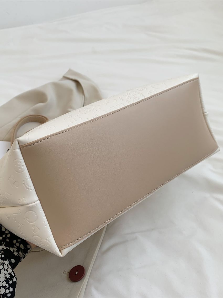 Cartoon Embossed Large Capacity Tote Bag