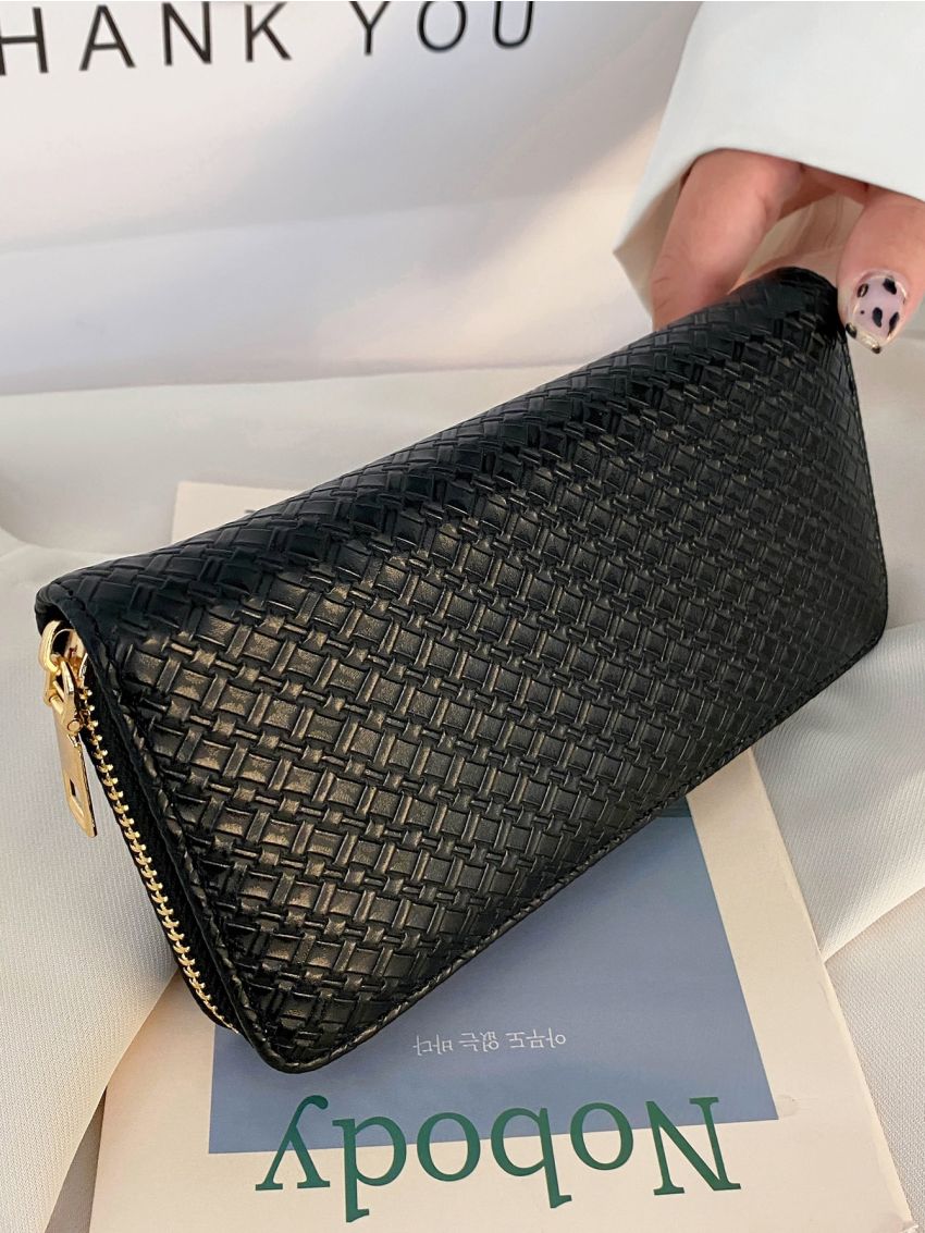 Geometric Pattern Zip Around Purse