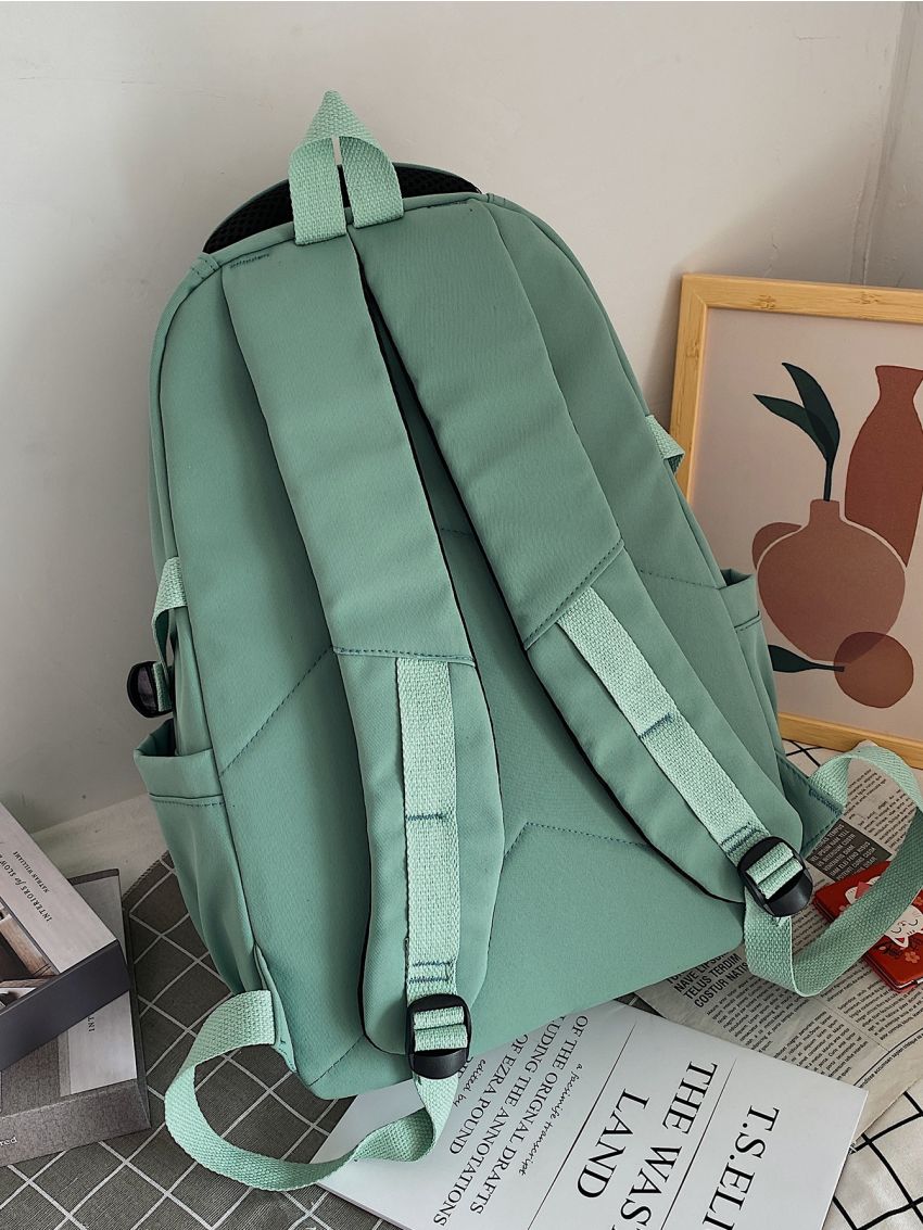 Minimalist Letter Patch Pocket Front Backpack