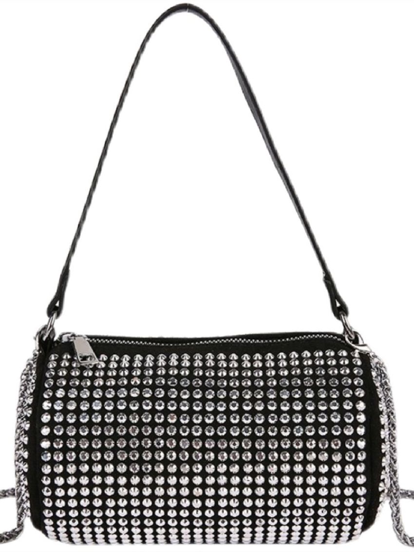 Rhinestone Decor Bucket Bag