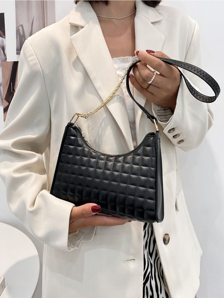 Quilted Chain Hobo Bag