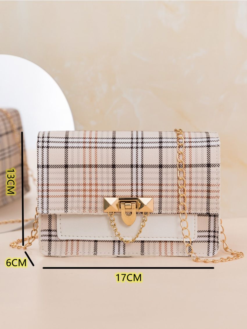 Mini Tartan Flap Chain Crossbody Bag