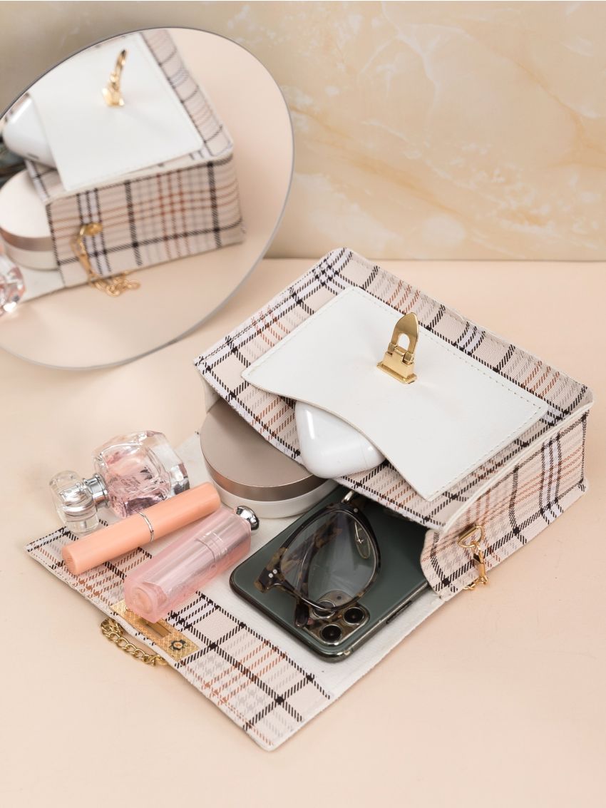 Mini Tartan Flap Chain Crossbody Bag