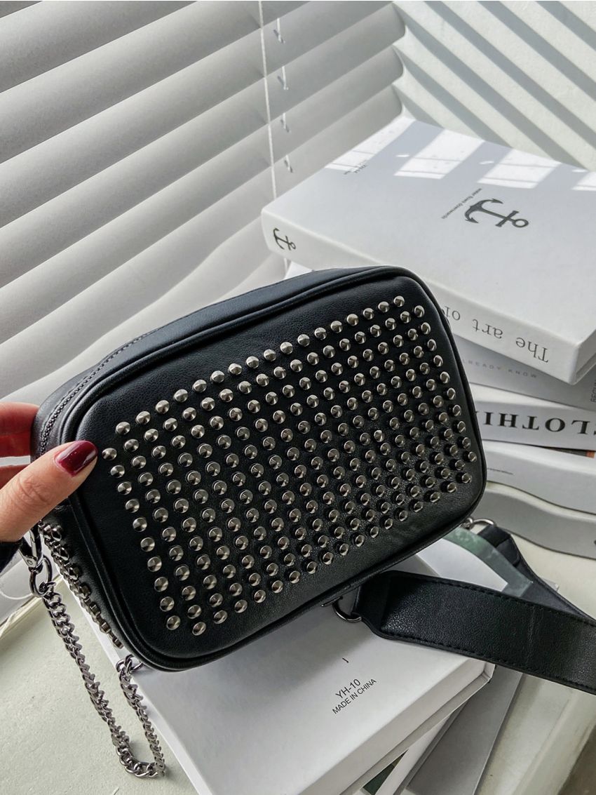 Mini Minimalist Studded Decor Square Bag