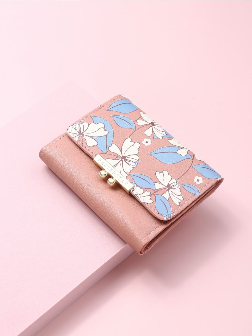 Floral Pattern Fold Small Wallet