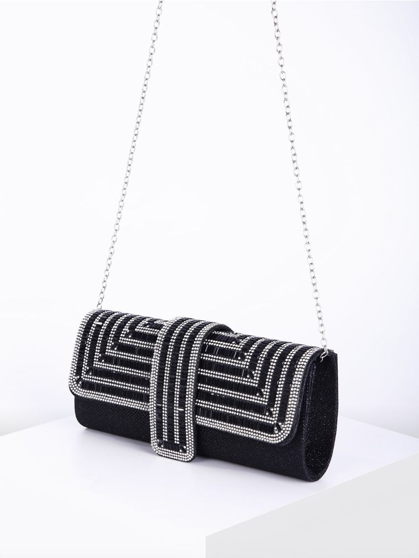 Rhinestone Decor Chain Evening Bag