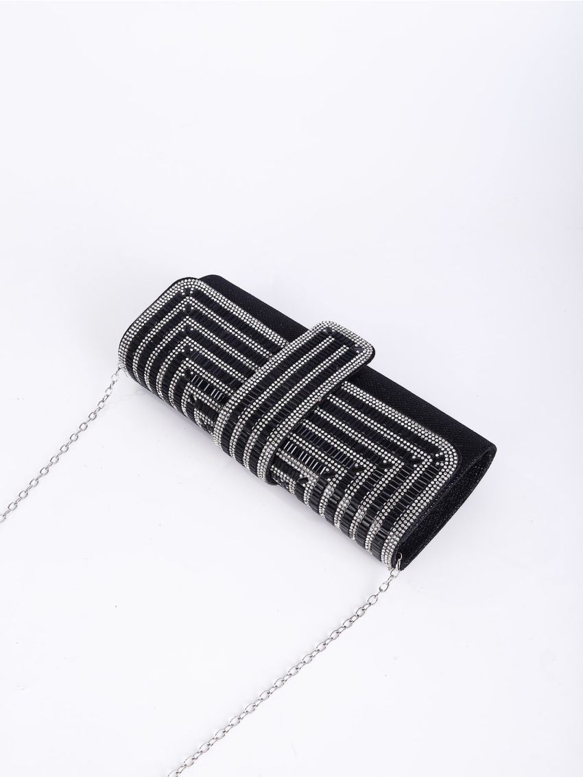 Rhinestone Decor Chain Evening Bag