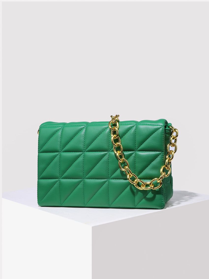 Quilted Flap Chain Bag