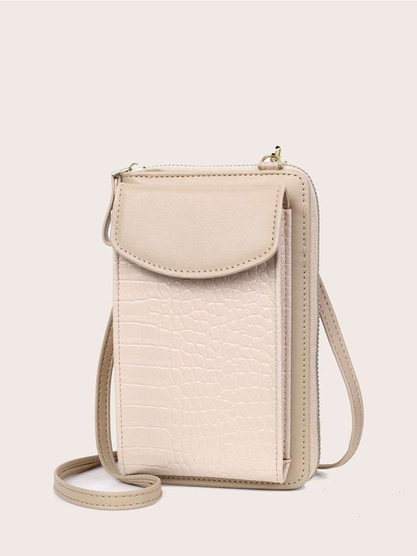 Mini Minimalist Croc Embossed Crossbody Bag