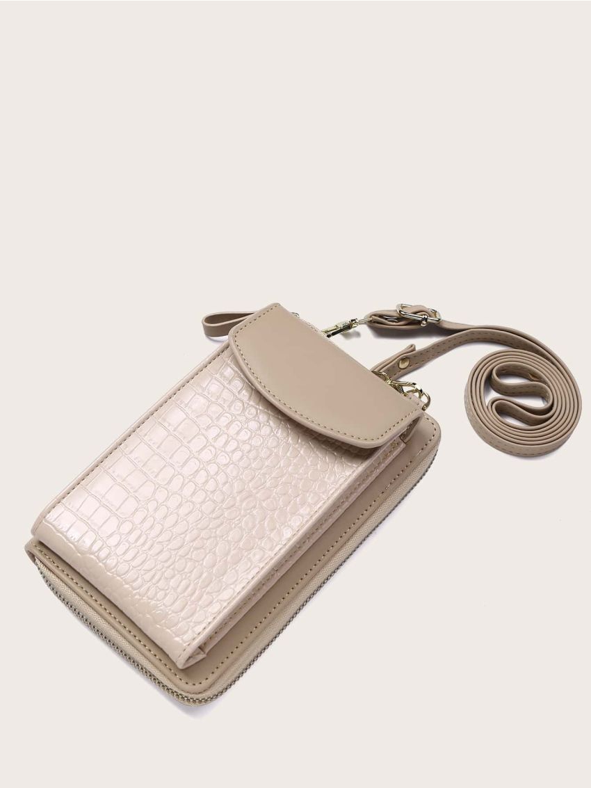 Mini Minimalist Croc Embossed Crossbody Bag