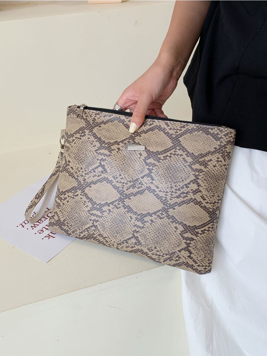 Snakeskin Pattern Clutch Bag