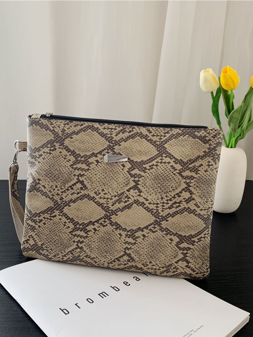 Snakeskin Pattern Clutch Bag
