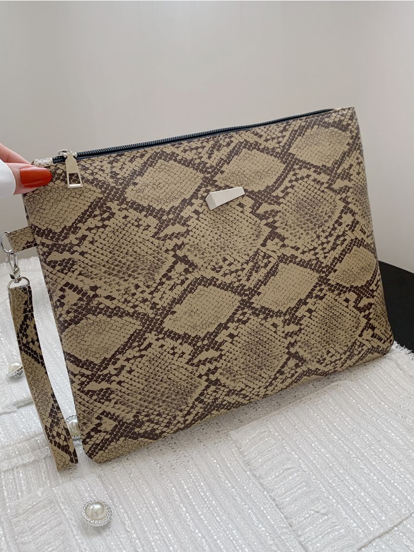 Snakeskin Pattern Clutch Bag