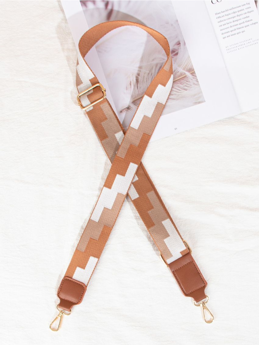 Colorblock Geometric Pattern Bag Strap