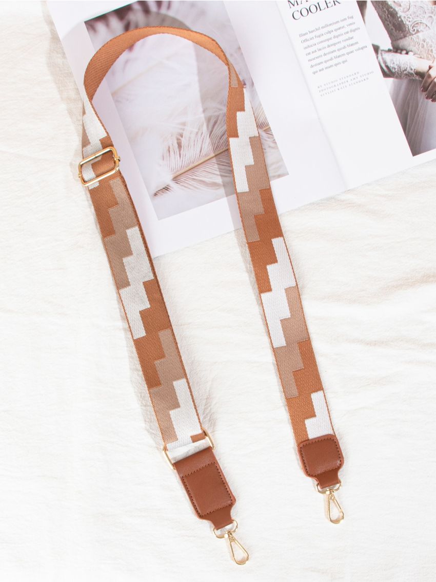 Colorblock Geometric Pattern Bag Strap
