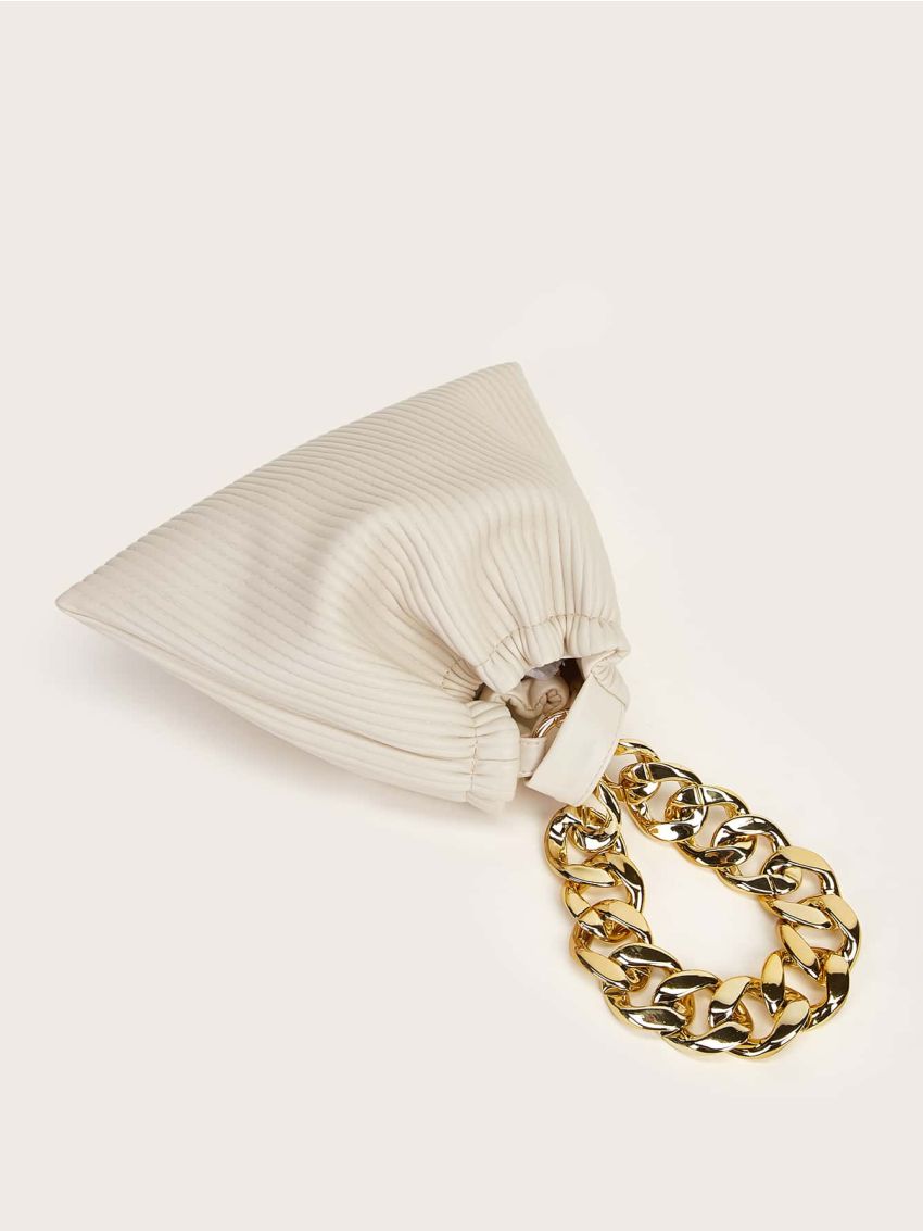 Minimalist Chain Ruched Bag