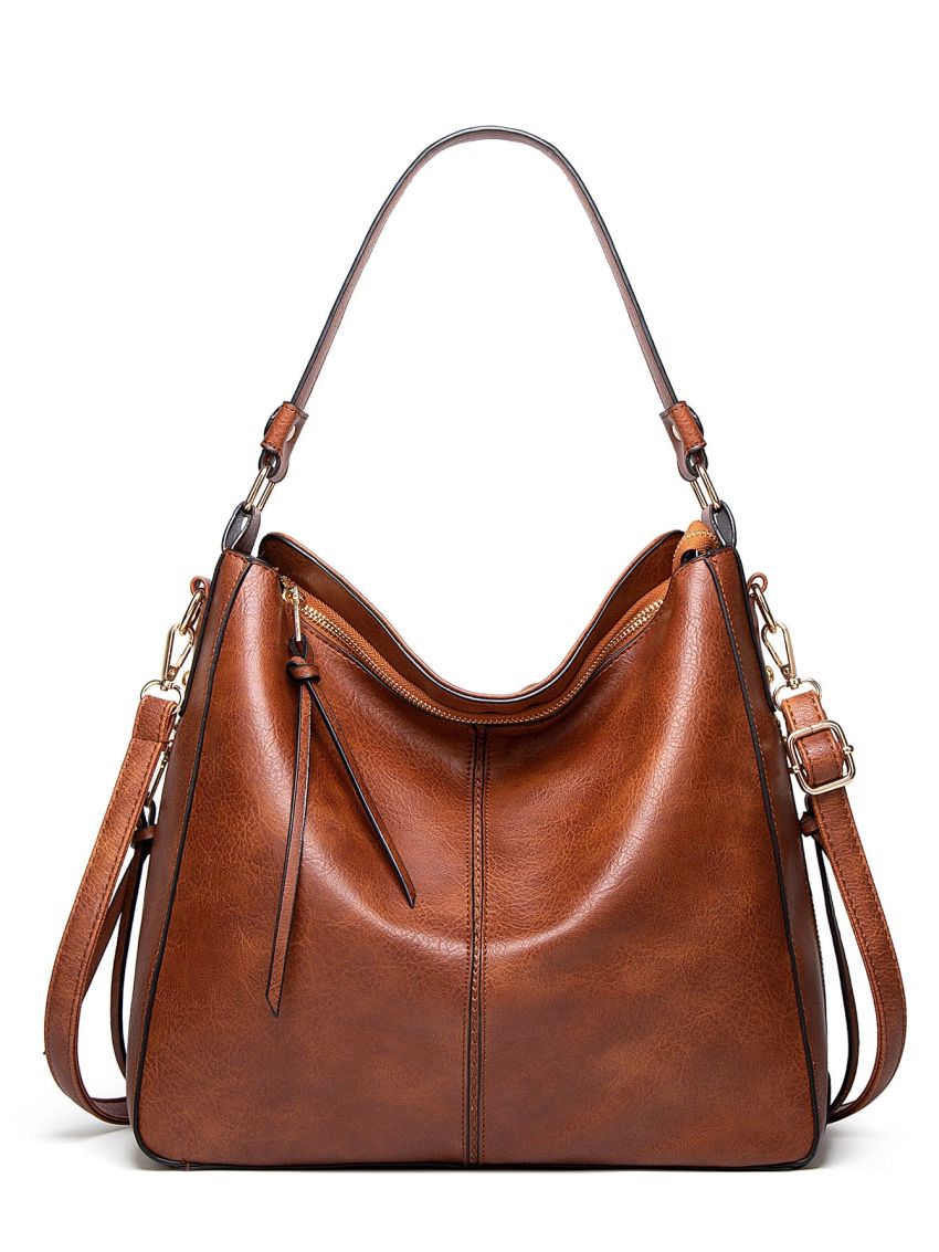 Minimalist Zipper Back Shoulder Bag