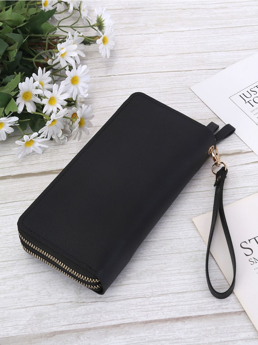 Metal Decor Long Wallet