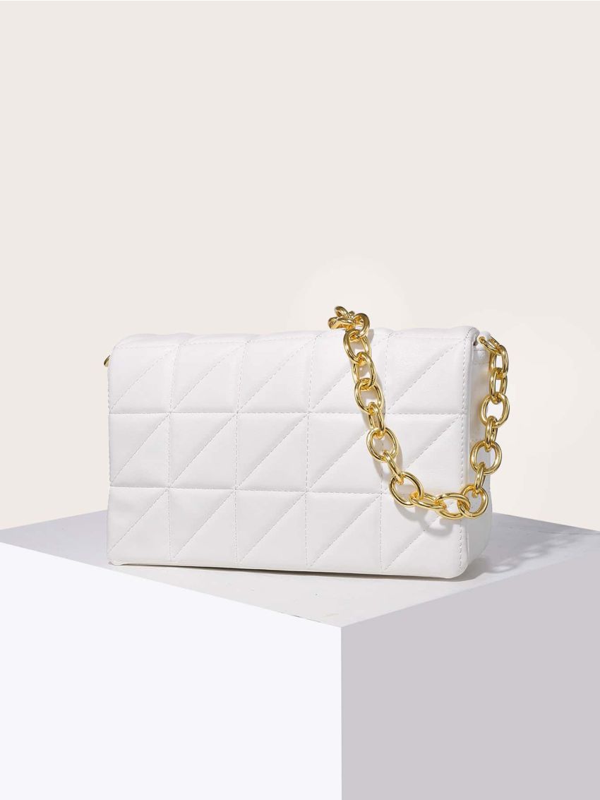 Quilted Flap Chain Shoulder Bag