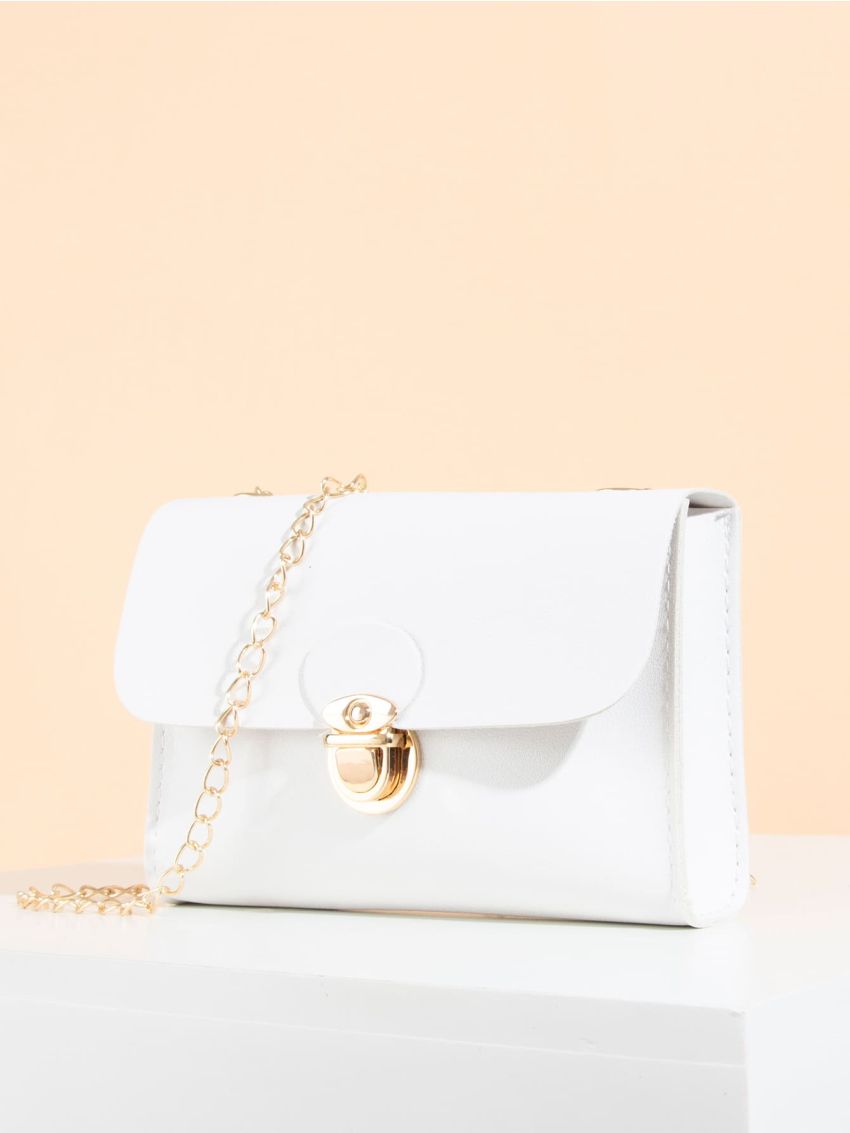 Mini Minimalist Push Lock Chain Crossbody Bag