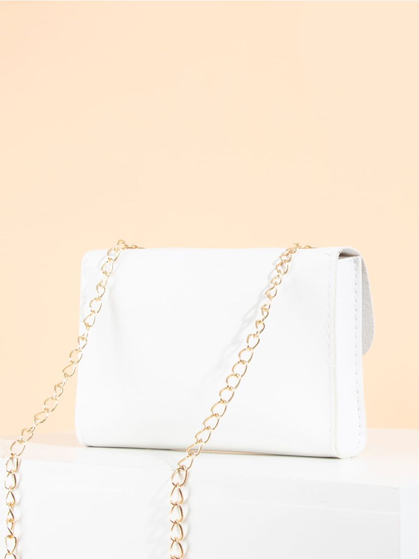 Mini Minimalist Push Lock Chain Crossbody Bag