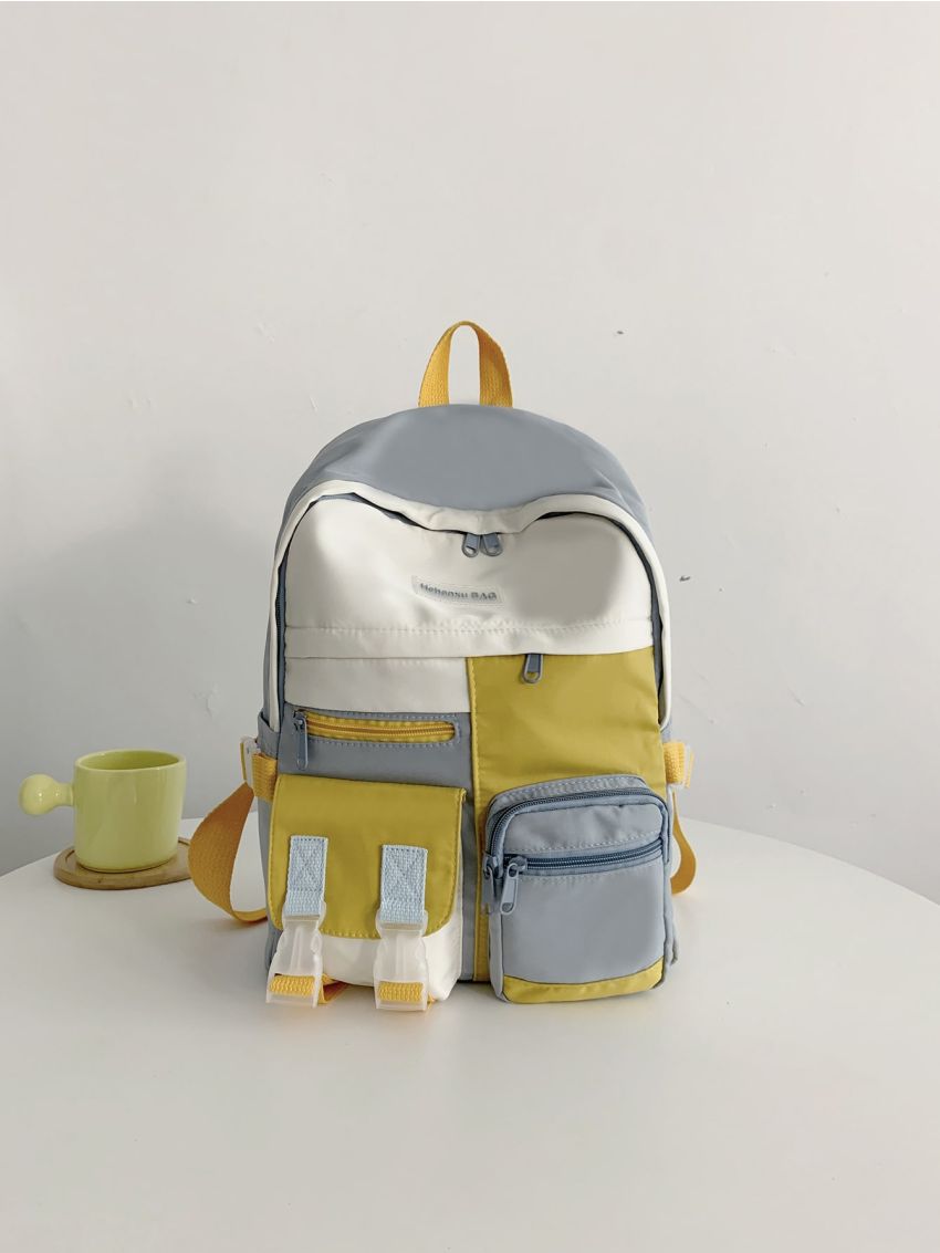 Colorblock Multi-compartment Backpack