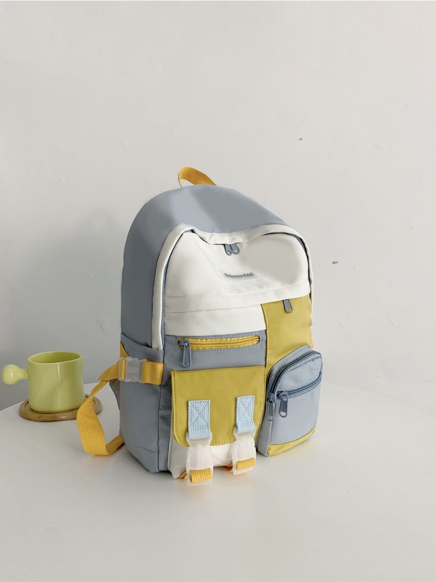 Colorblock Multi-compartment Backpack