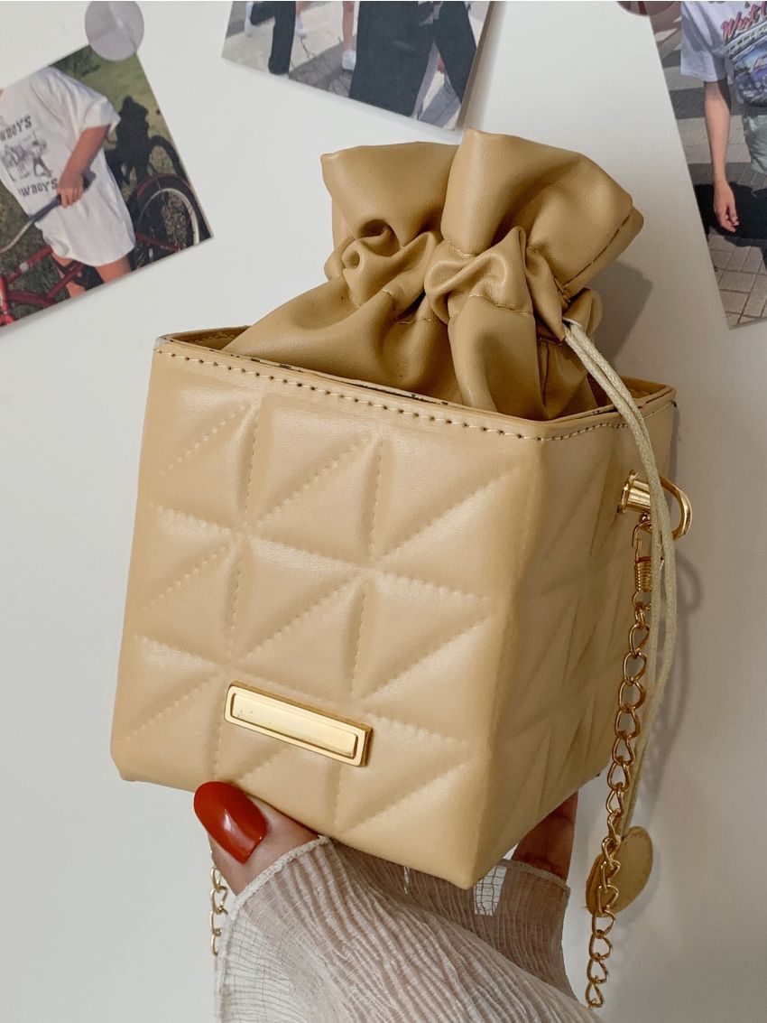 Mini Metal Patch Quilted Box Bag