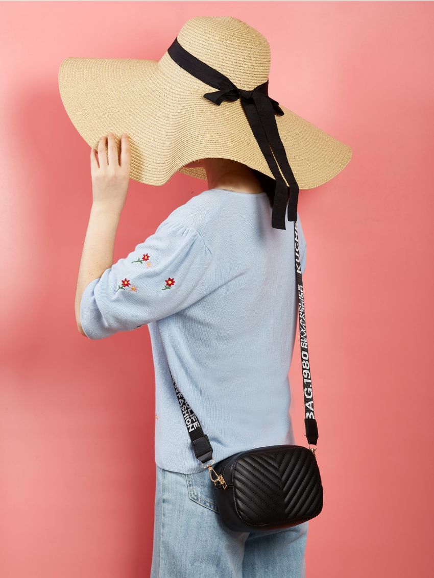 Mini Minimalist Chevron Quilted Chain Crossbody Bag