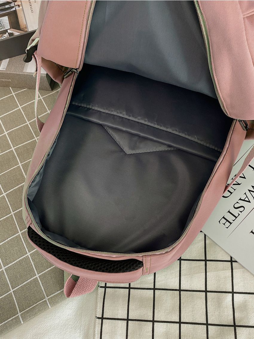 Letter Graphic Large Capacity Backpack