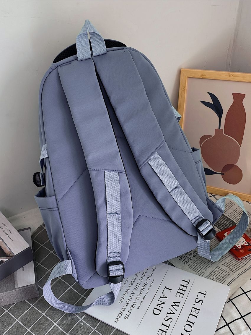 Minimalist Letter Patch Pocket Front Backpack