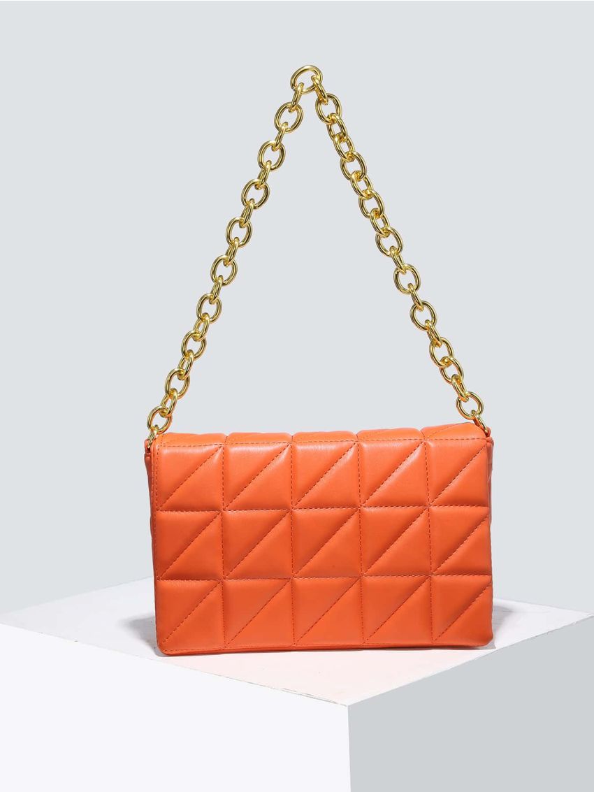 Minimalist Quilted Chain Square Bag