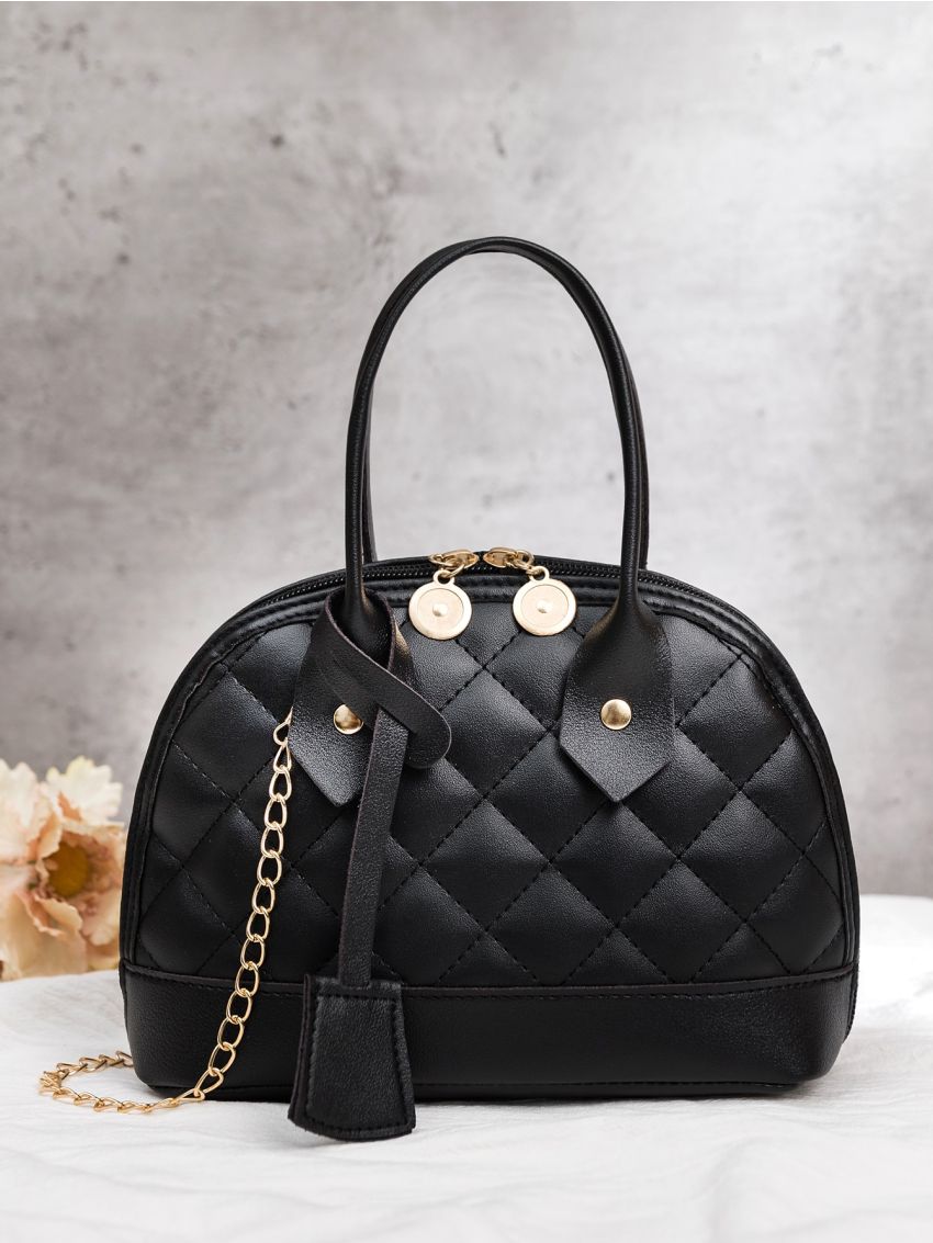 Mini Minimalist Quilted Chain Satchel Bag