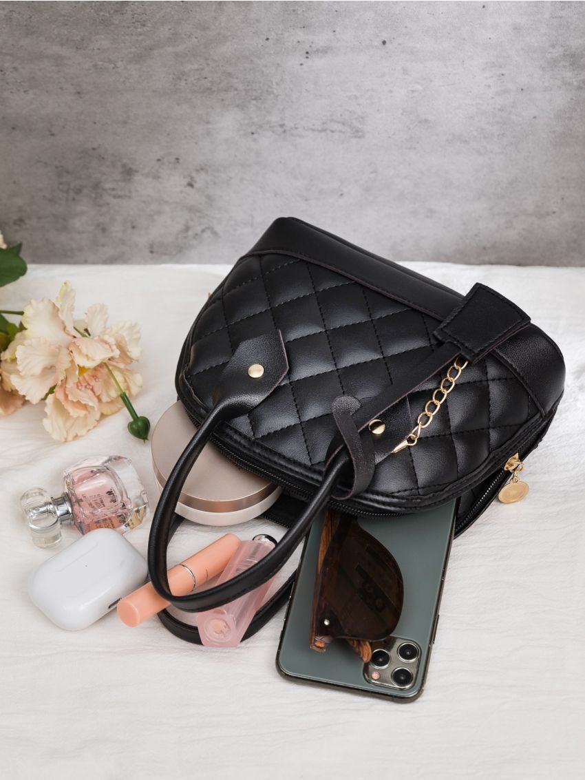 Mini Minimalist Quilted Chain Satchel Bag