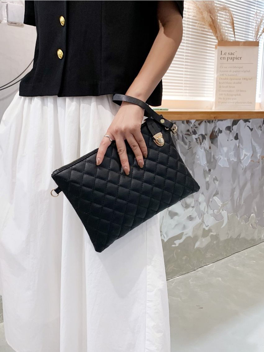 Minimalist Quilted Clutch Bag