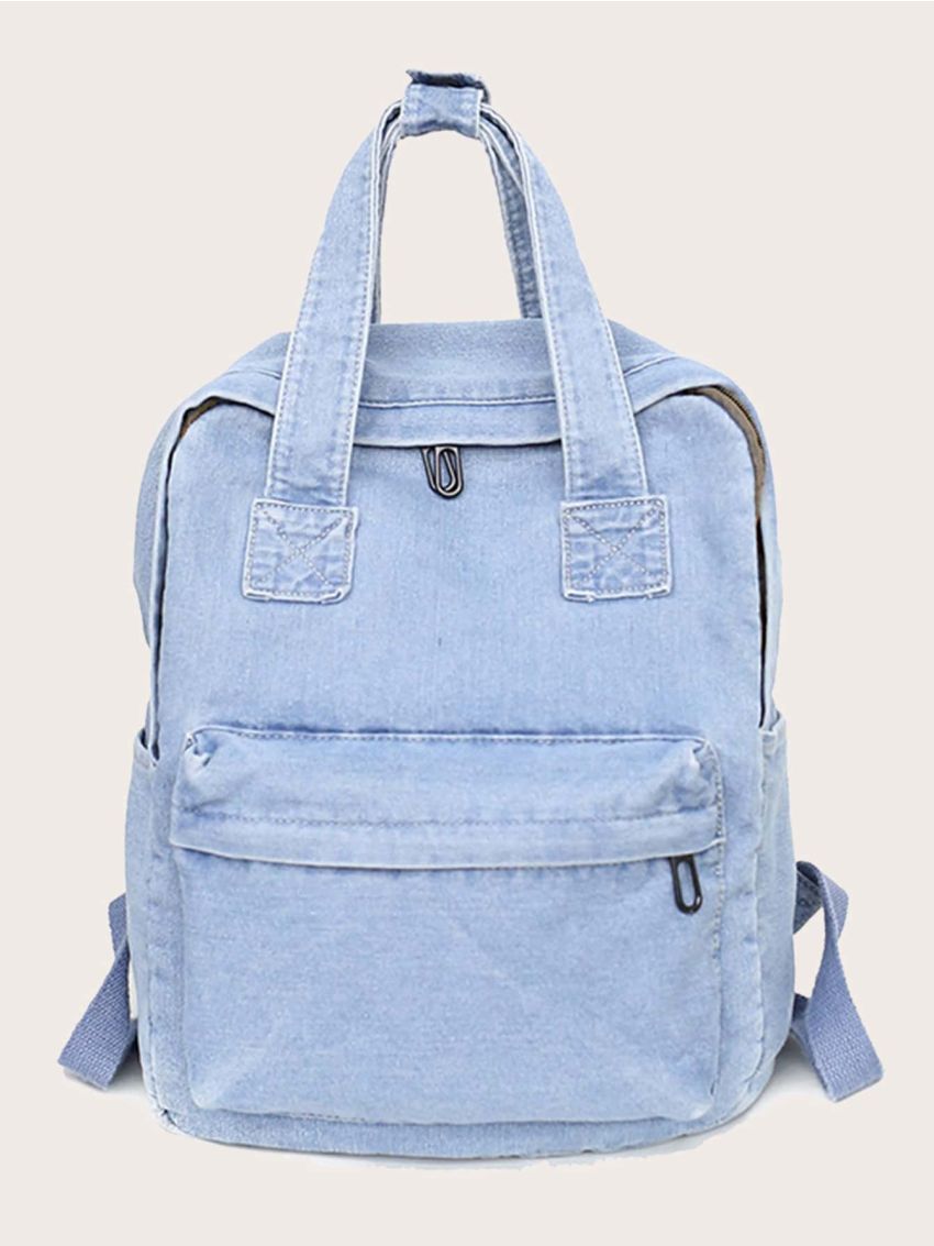 Pocket Front Denim Backpack