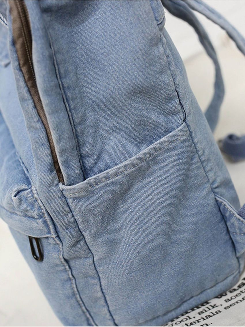 Pocket Front Denim Backpack