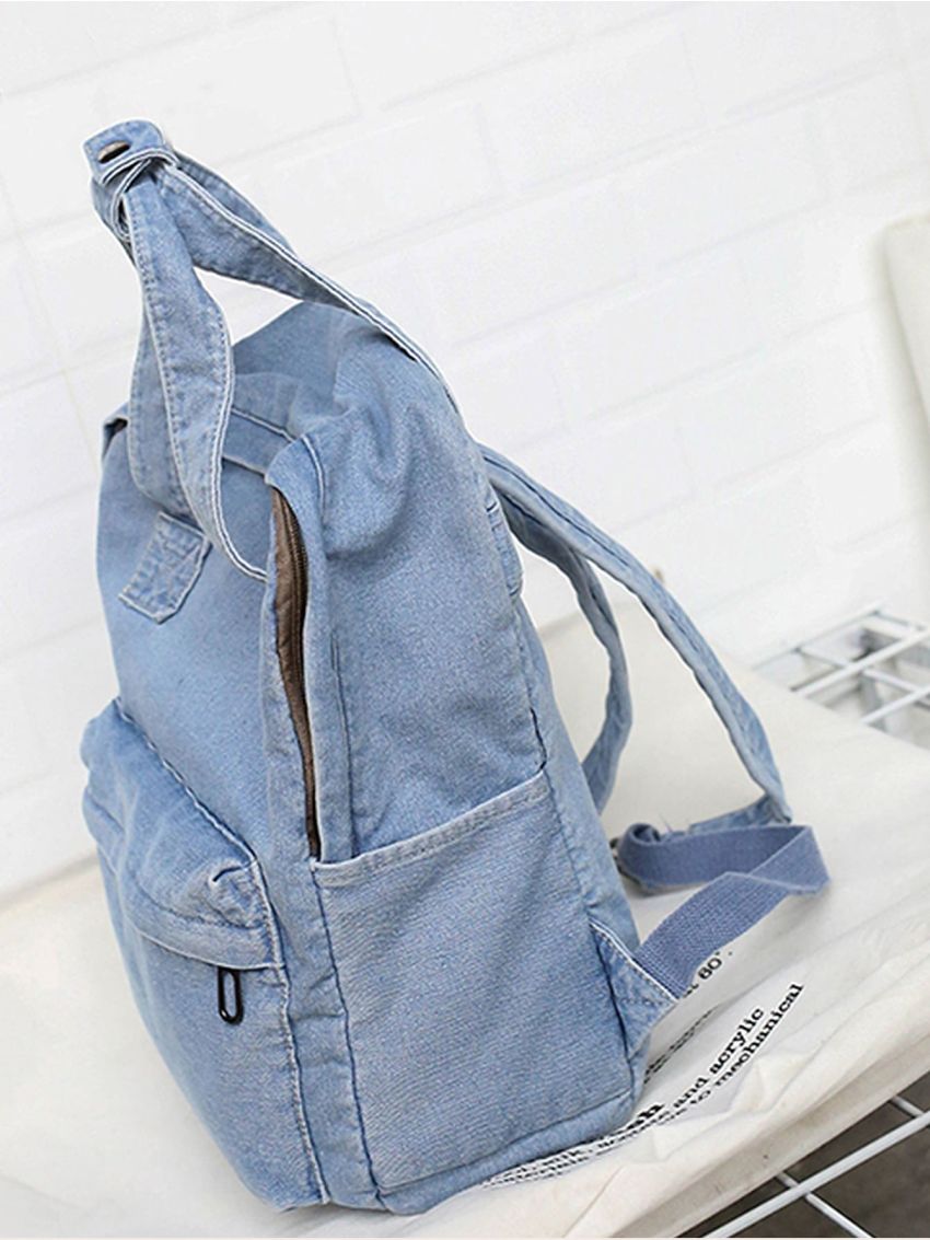 Pocket Front Denim Backpack