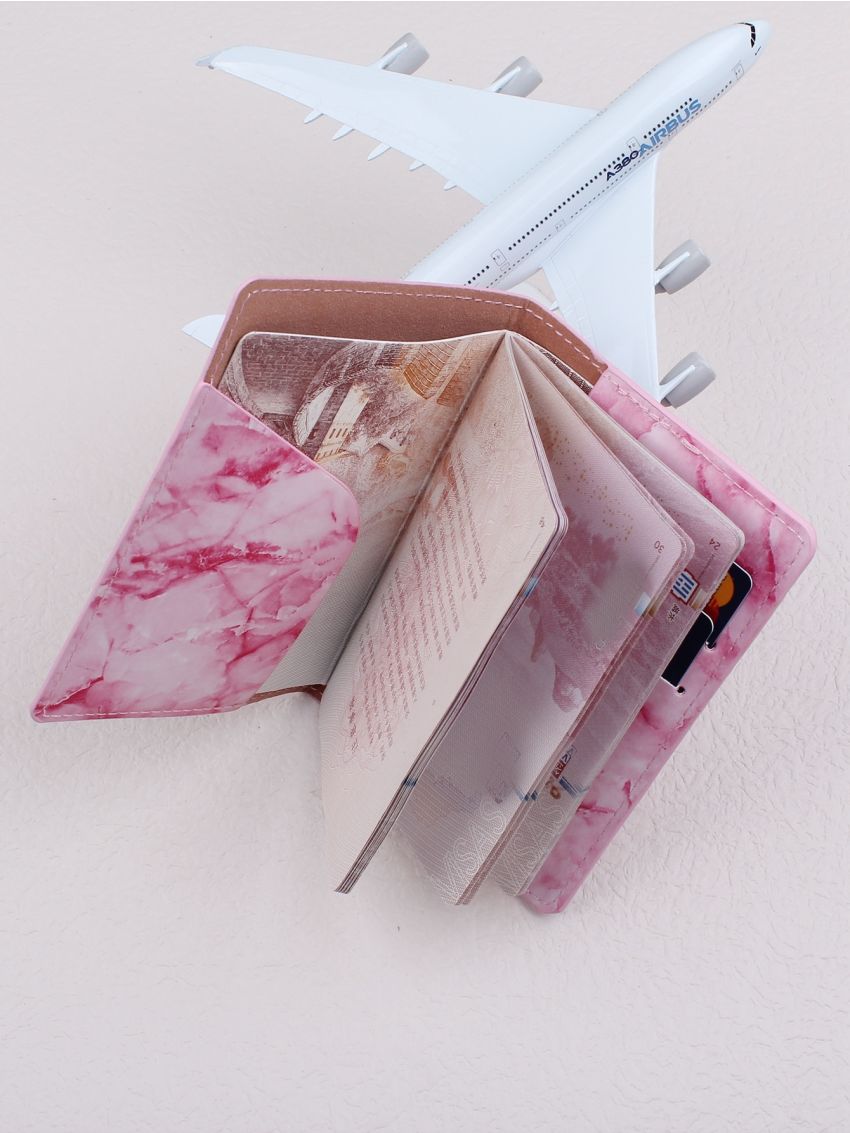 Letter Graphic Tie Dye Pattern Passport Case