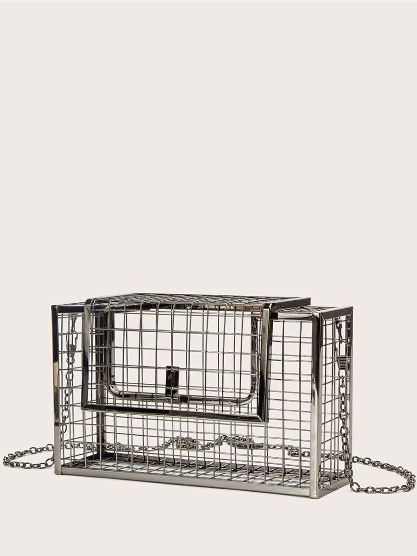 Hollow Out Metal Box Bag