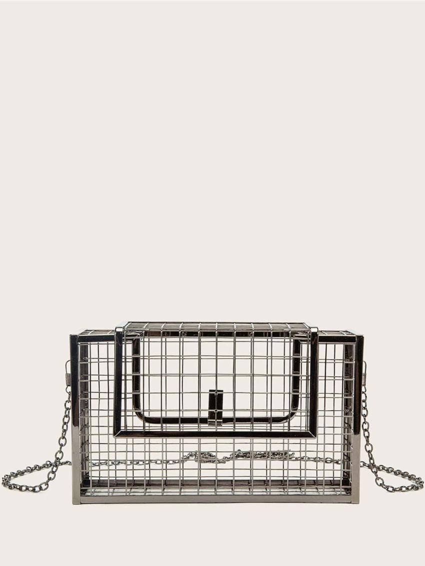 Hollow Out Metal Box Bag