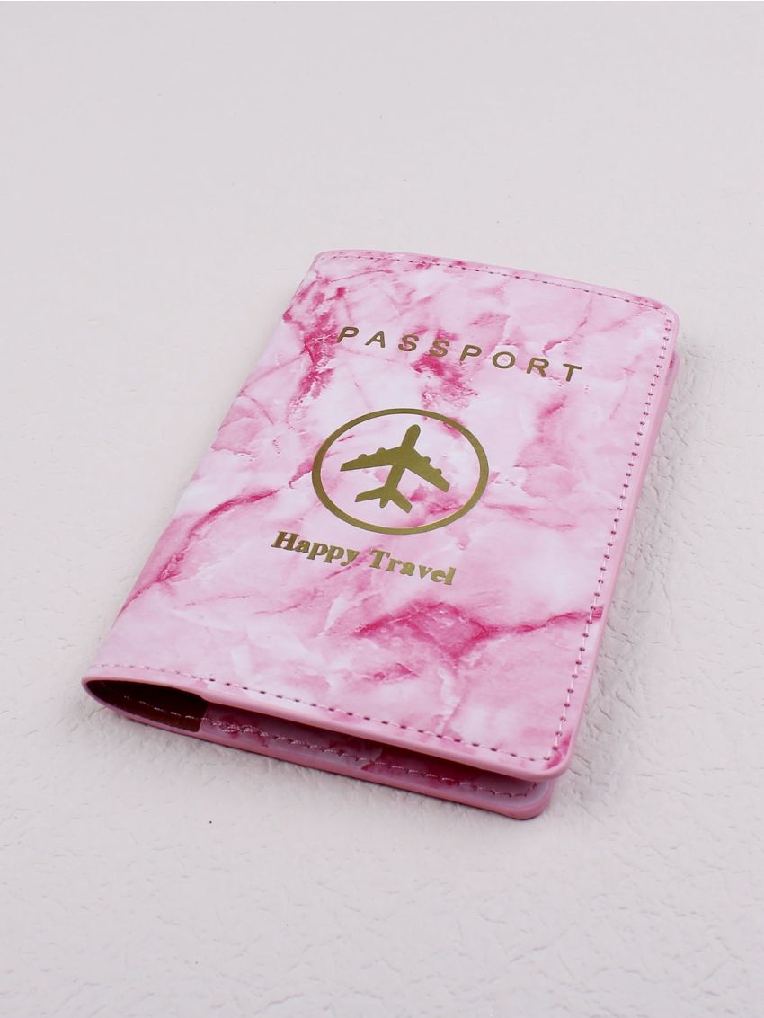 Letter Graphic Tie Dye Pattern Passport Case