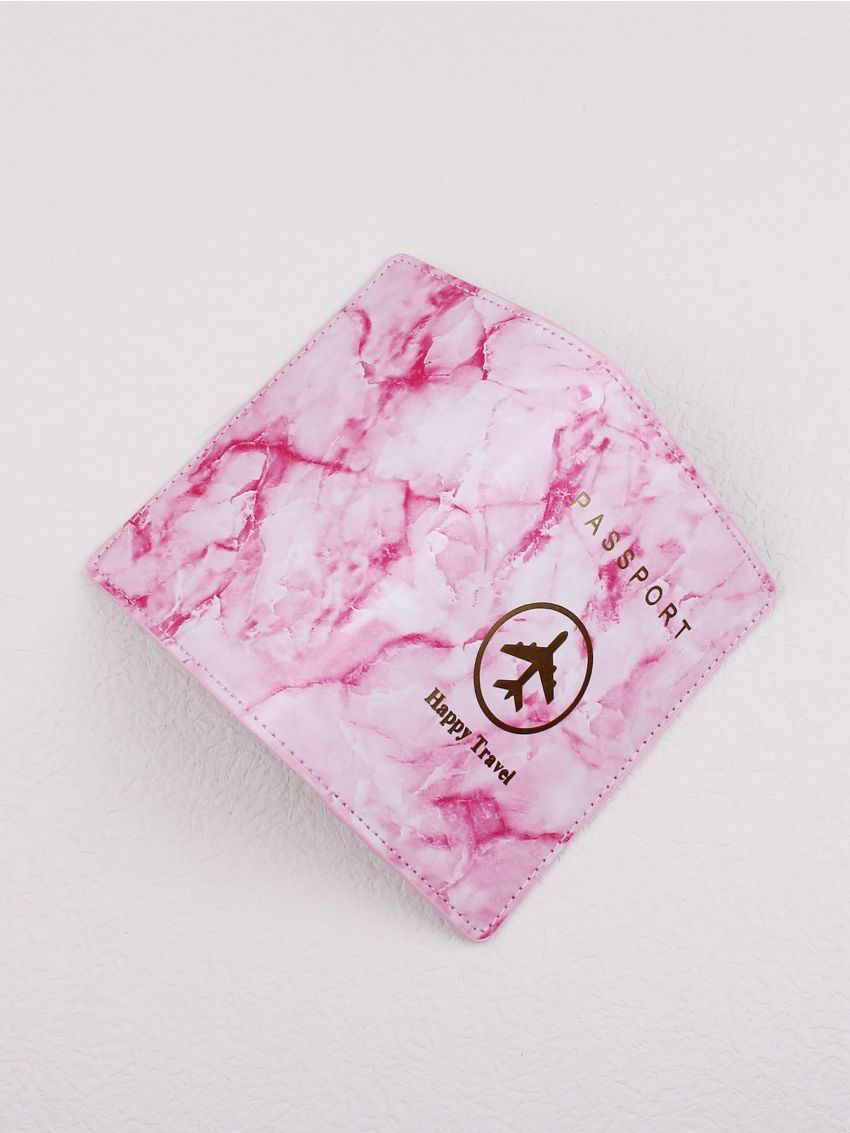 Letter Graphic Tie Dye Pattern Passport Case