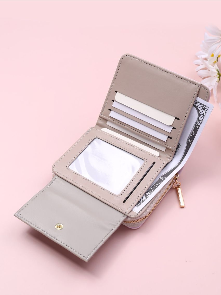 Flower Detail Flap Small Wallet