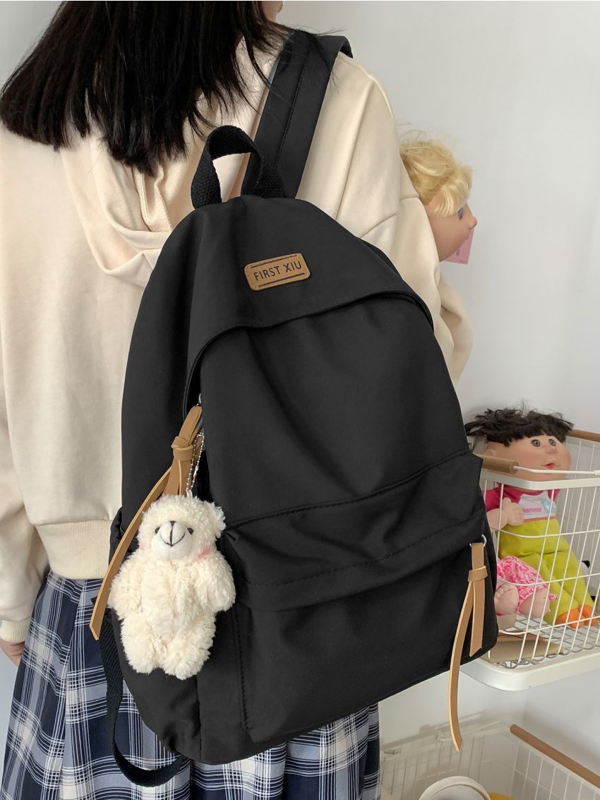 Knot Decor Backpack With Bag Charm